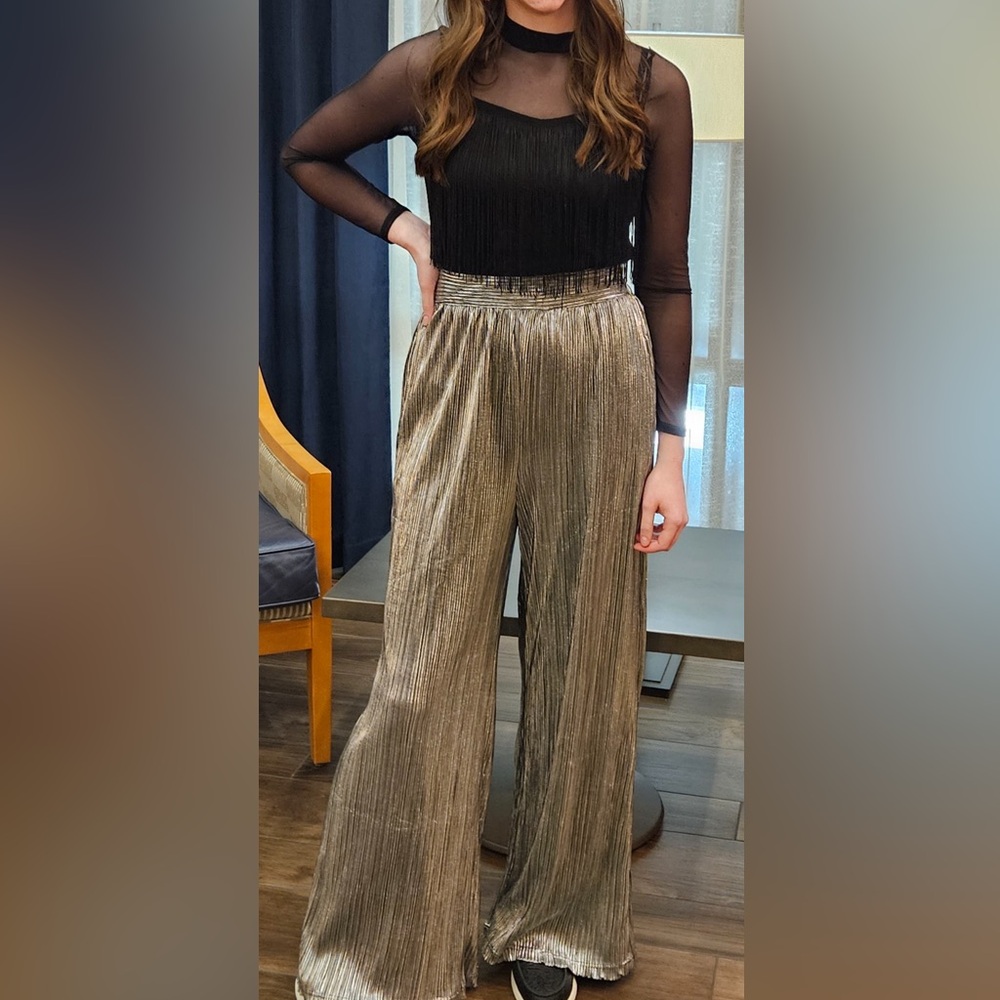 Silver Metallic Pants